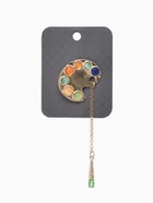 Брошь-кулон «Палитра с кистью», цветная в золоте - фото 68899275