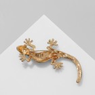 Брошь «Ящерица», зелёная в золоте - Фото 2