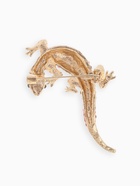 Брошь «Ящерица» тропическая, розово-зелёная в золоте - Фото 3