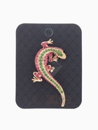 Брошь «Ящерица» тропическая, розово-зелёная в золоте - Фото 5