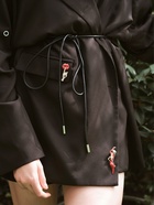 Брошь «Жест», красно-белая в золоте - Фото 2