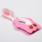 Детская зубная щетка, нейлон, с ограничителем, цвет розовый - фото 320892689