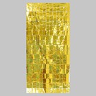 Праздничный занавес голография 100*200 см., цвет золотой - фото 320545077
