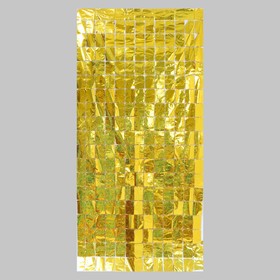 Праздничный занавес голография 100*200 см., цвет золотой