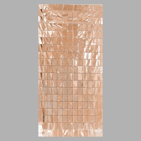 Праздничный занавес голография, 100 x 200 см., цвет розово-золотой