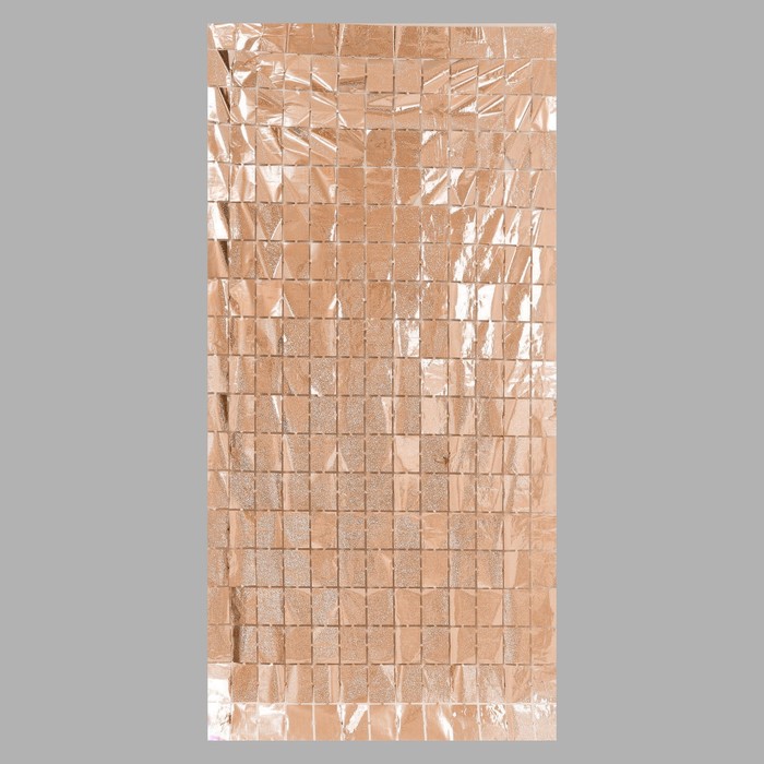 Праздничный занавес голография, 100 × 200 см., цвет розово-золотой - Фото 1