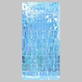 Праздничный занавес голография, 100 x 200 см., цвет голубой