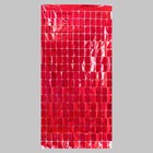 Праздничный занавес голография, 100 × 200 см., цвет красный - Фото 1