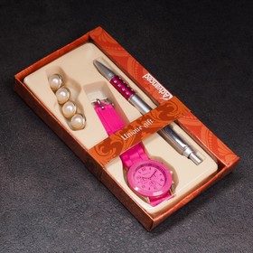 Набор подарочный 3в1 (ручка, часы, заколка)