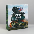 Пакет подарочный ламинированный вертикальный, упаковка, «С 23 февраля», M 26 х 30 х 9 см 7112476 - фото 13846453