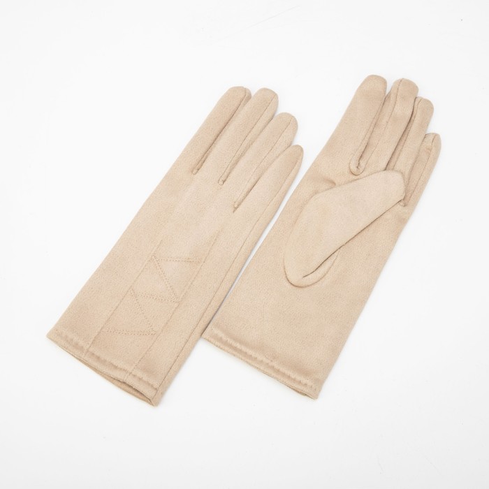 Перчатки женские, безразмерные, без утеплителя, цвет бежевый - Фото 1
