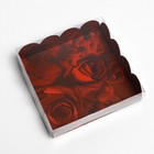 Коробка для печенья, кондитерская упаковка с PVC крышкой, «Розы», 13 х 13 х 3 см - Фото 2