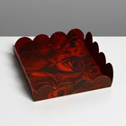 Коробка для печенья, кондитерская упаковка с PVC крышкой, «Розы», 13 х 13 х 3 см - Фото 3