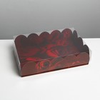 Коробка для кондитерских изделий с PVC крышкой «Розы», 20 × 30 × 8 см - фото 9473831