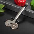 Нож для пиццы и теста Доляна Fargo, 17×7 см, нержавеющая сталь, двухсторонний, цвет чёрный - Фото 3