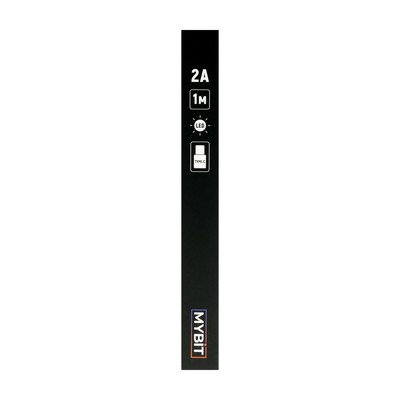 Кабель MYBIT, Type-C - USB, динамическая LED подсветка, 2 А, 1 м, только зарядка