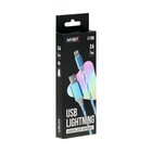 Кабель MYBIT, Lightning - USB, 2 А, 1 м, динамическая LED подсветка - Фото 6