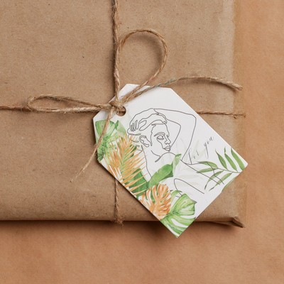 Открытка-шильдик на подарок «Поздравляю», акварельный картон 5 × 7 см