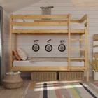 Двухъярусная кровать «Конти», 90 × 200 см, массив сосны, без покрытия - фото 28470407