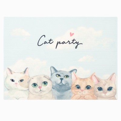 Салфетка на стол Доляна Cat party, 40×29 см, ПВХ