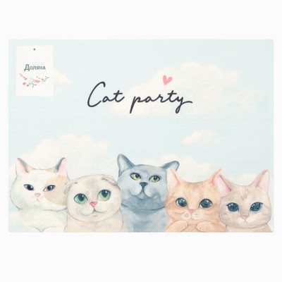 Салфетка на стол Доляна Cat party, 40×29 см, ПВХ