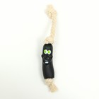 Игрушка "Обугленная сосиска на верёвке" для собак, 14 см, чёрная - фото 6504456
