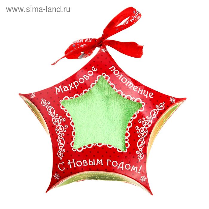 Полотенце в коробке "Collorista" Новогодняя звезда, 30 х 30 см. - Фото 1