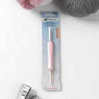 Крючок для вязания, двусторонний, с прорезиненной ручкой, d = 2/3 мм, 13,5 см, цвет розовый - Фото 2