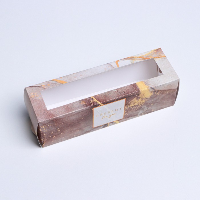 Коробка для макарун, кондитерская упаковка «Present», 18 х 5.5 х 5.5 см