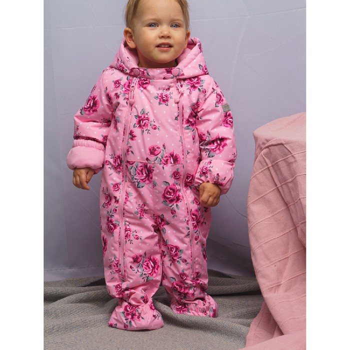 Комбинезон из мембранной ткани для девочки, рост 56- 62 см, цвет розовый - Фото 1