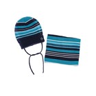 Комплект вязаный для мальчика: шапка и снуд, размер 50 - фото 108545907