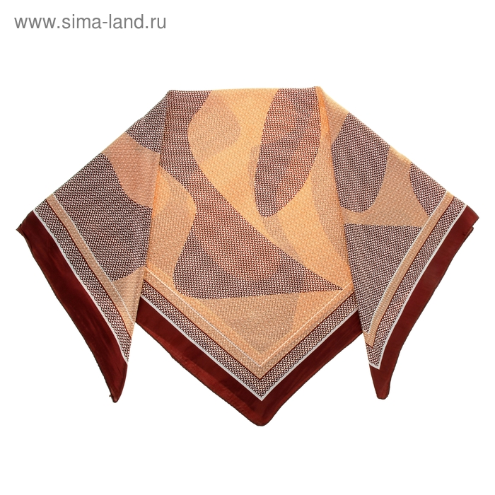 Платок женский "Пустынная волна", размер 90х90 см, цвет бежевый/коричневый - Фото 1
