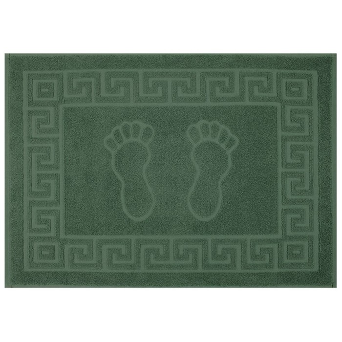 Махровое полотенце для ног, размер 50x70 см, цвет зелёный