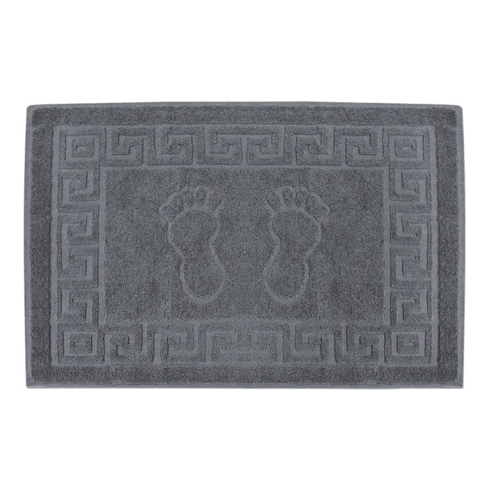 Махровое полотенце для ног, размер 50x70 см, цвет серый