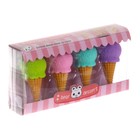Набор фигурных ластиков «Вкусняшки», 4 штуки, МИКС - Фото 4