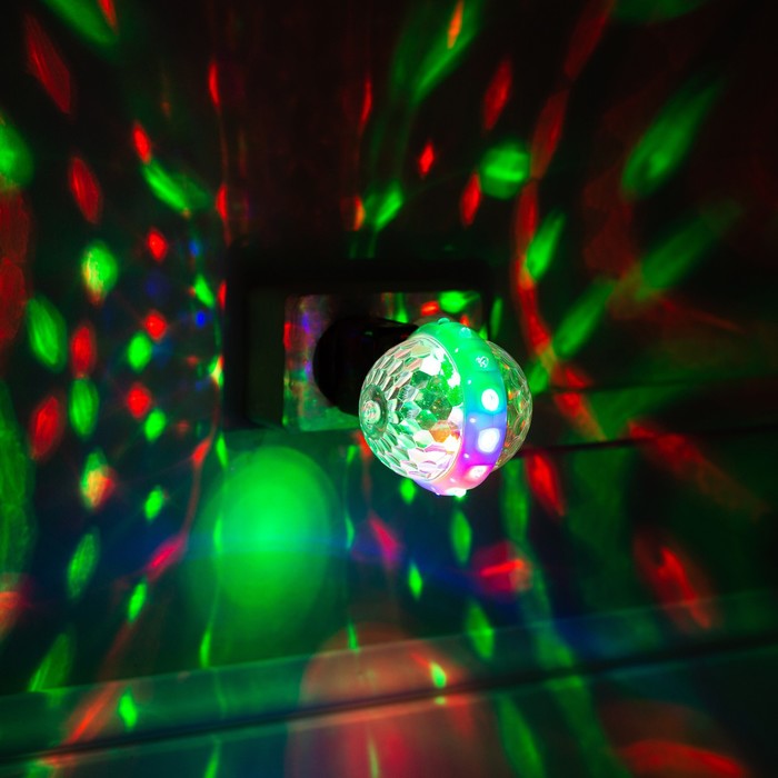 Световой прибор «Двойной диско-шар» 7 см, свечение RGB, 5 В - фото 1908799314