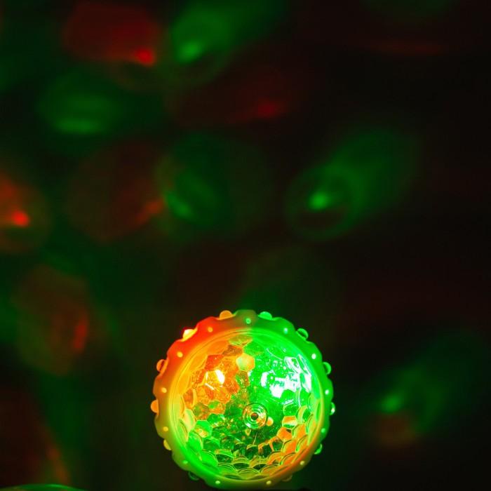 Световой прибор «Двойной диско-шар» 7 см, свечение RGB, 5 В - фото 1908799315