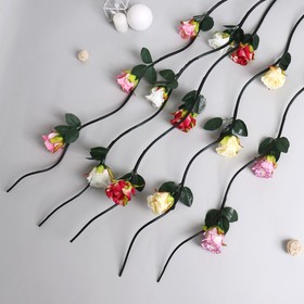 Декор тинги "Роза миниатюрная" 150 см, микс (фасовка 5 шт, цена за 1шт)