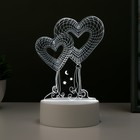 Светильник сенсорный "Два сердца" LED 3 цвета от USB - Фото 4