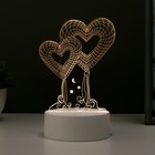 Светильник сенсорный "Два сердца" LED 3 цвета от USB - Фото 5