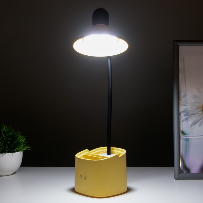 Настольная лампа сенсорная 16848/1YL LED 2Вт USB АКБ желтый 9,5х9,5х38 см RISALUX - фото 1907338778