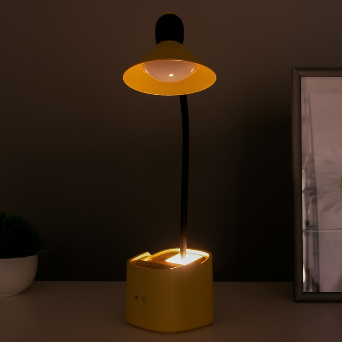 Настольная лампа сенсорная 16848/1YL LED 2Вт USB АКБ желтый 9,5х9,5х38 см RISALUX - фото 1907338780