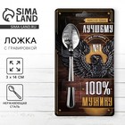Ложка чайная с гравировкой «100% мужику», 14×3 см - Фото 1