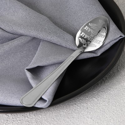 Ложка чайная с гравировкой «100% мужику», h=14 см