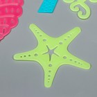 Наклейка интерьерная фосфорная пластик «Морские жители», набор 6 шт., 20×13 см 7295925