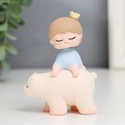 Фигурка полистоун «Малыш на медведе», пружинка, 8×3×5.5 см 7322290