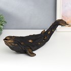 Сувенир полистоун "Чёрный кит" золотая патина 20х19х45 см - фото 9475536