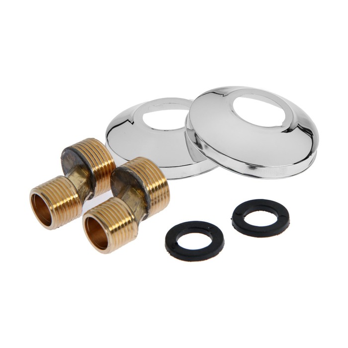 Эксцентрики для смесителя ZEIN, латунь, хром. отражатели, с прокладками, набор 2 шт. - Фото 1