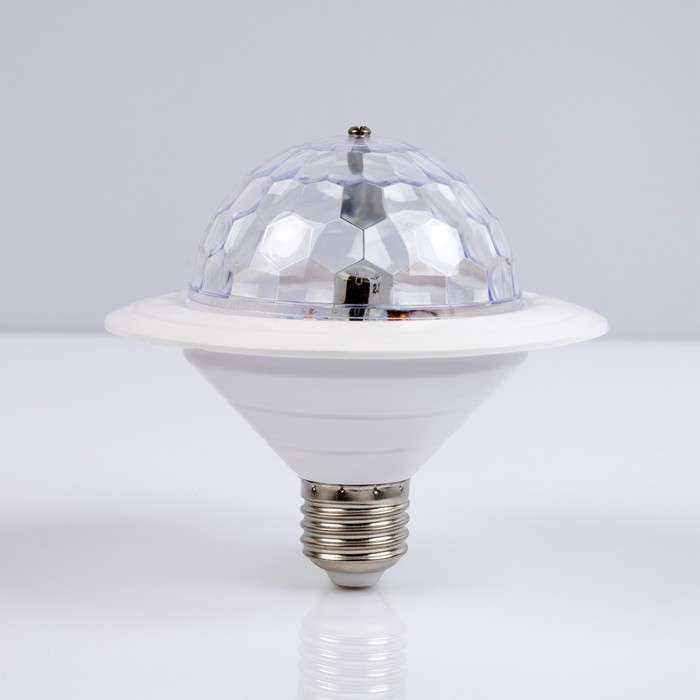Световой прибор «Диско-шар» 12 см, Е27, свечение RGB - фото 1889694698
