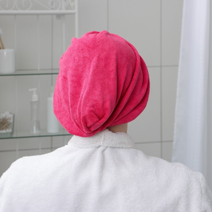 Чалма для сушки волос Доляна «Барри», микрофибра, цвет МИКС - фото 1883793298